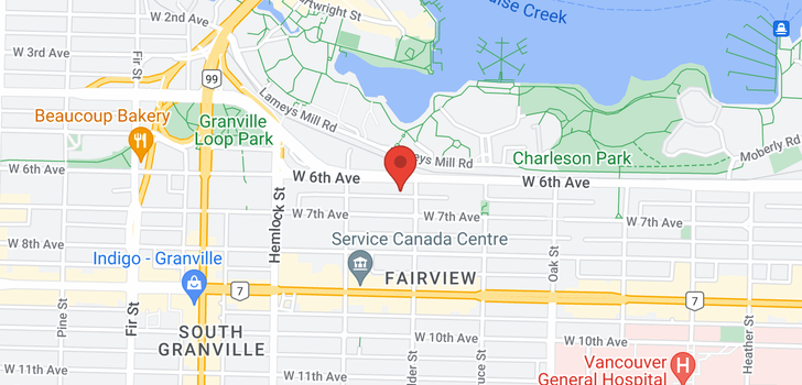 map of 301 1220 W 6TH AVENUE